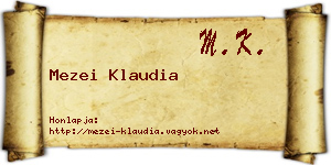 Mezei Klaudia névjegykártya